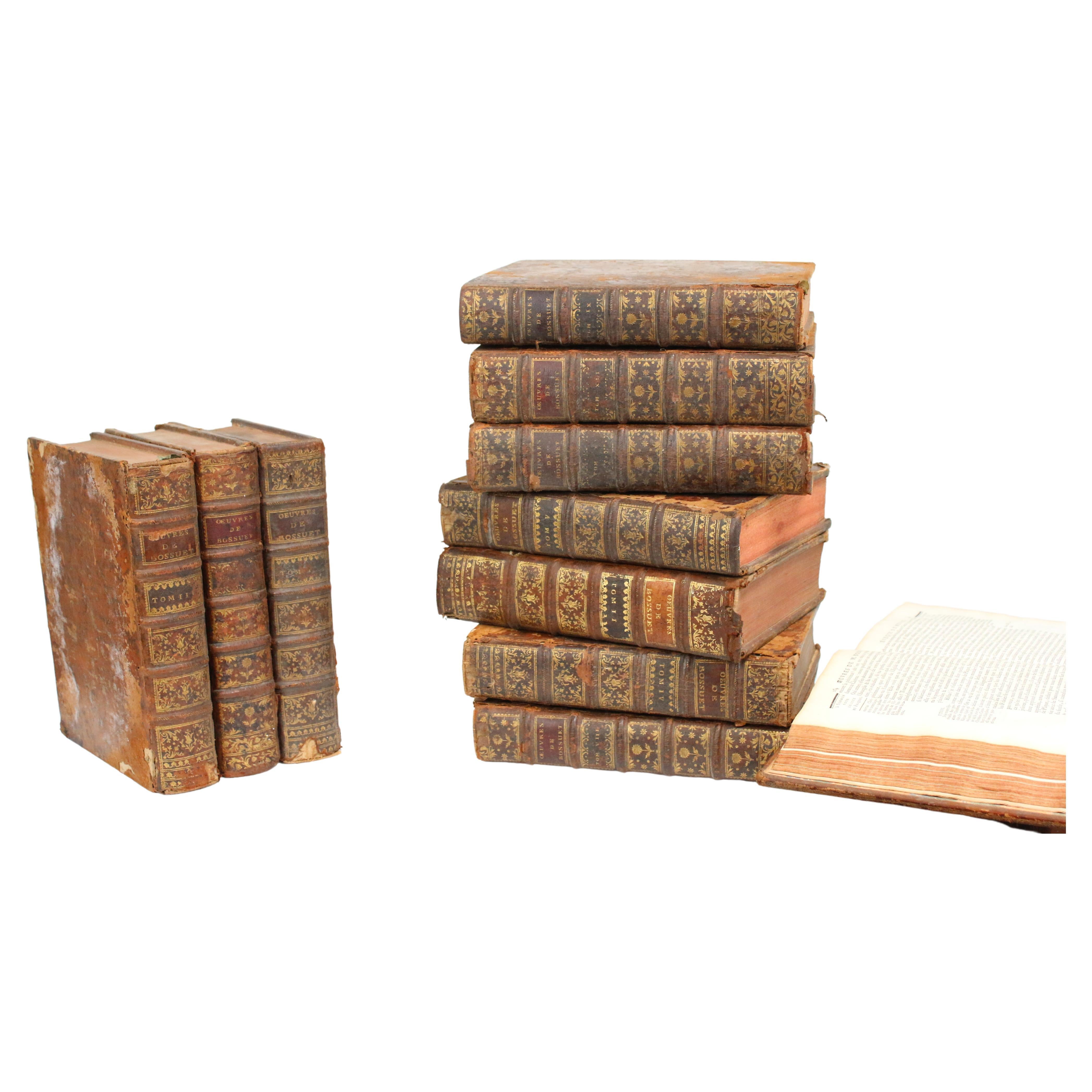 Twelve Decorative Uniformly Bound 18th Century French Antique Display Books