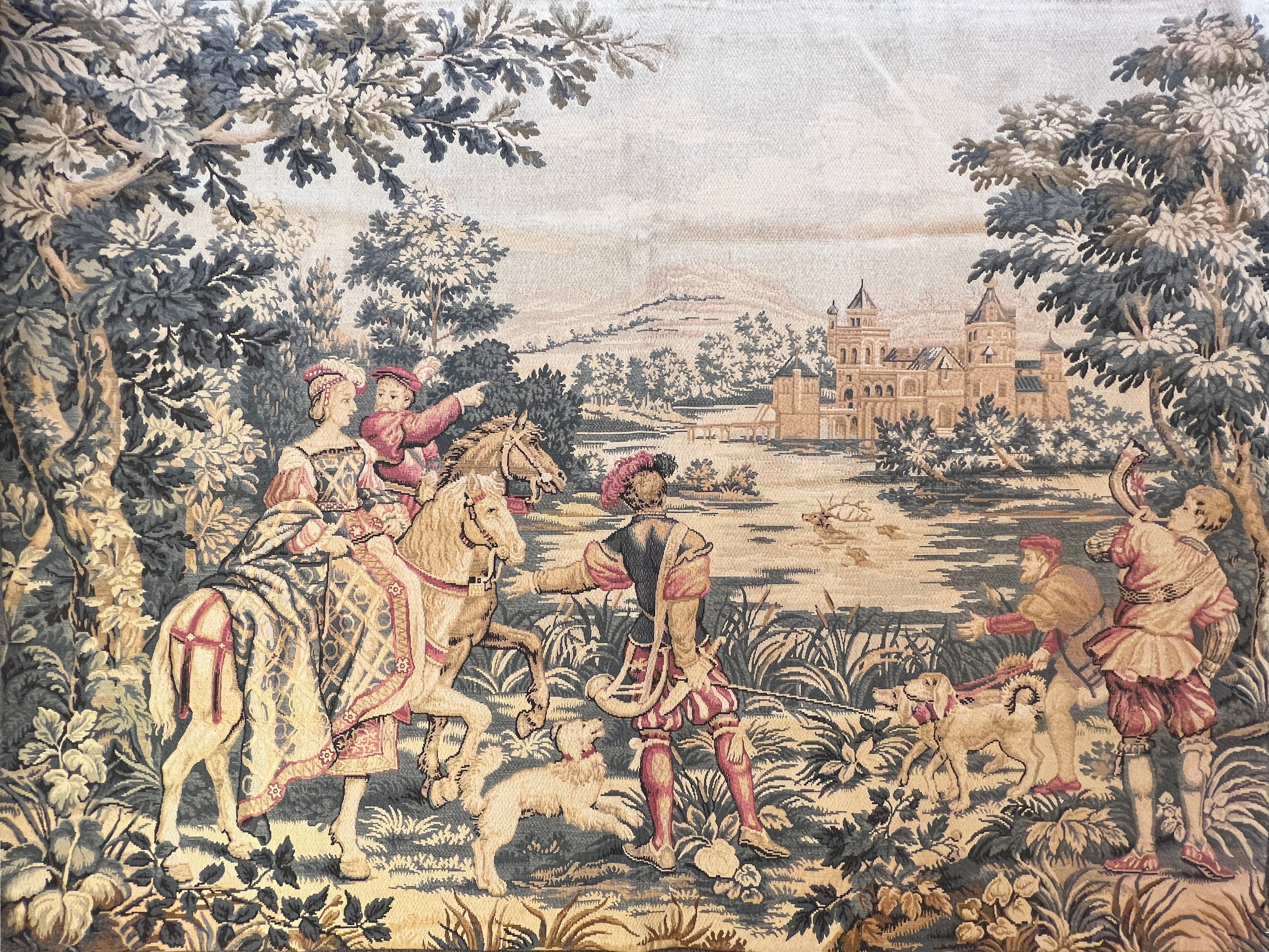 1029 - Beautiful Vintage French Jaquar Tapestry For Sale