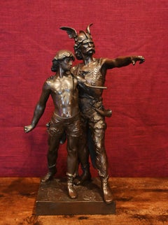 Émile LAPORTE — Pro Patria (Vercingetorix and his son) — Brown-patinated bronze