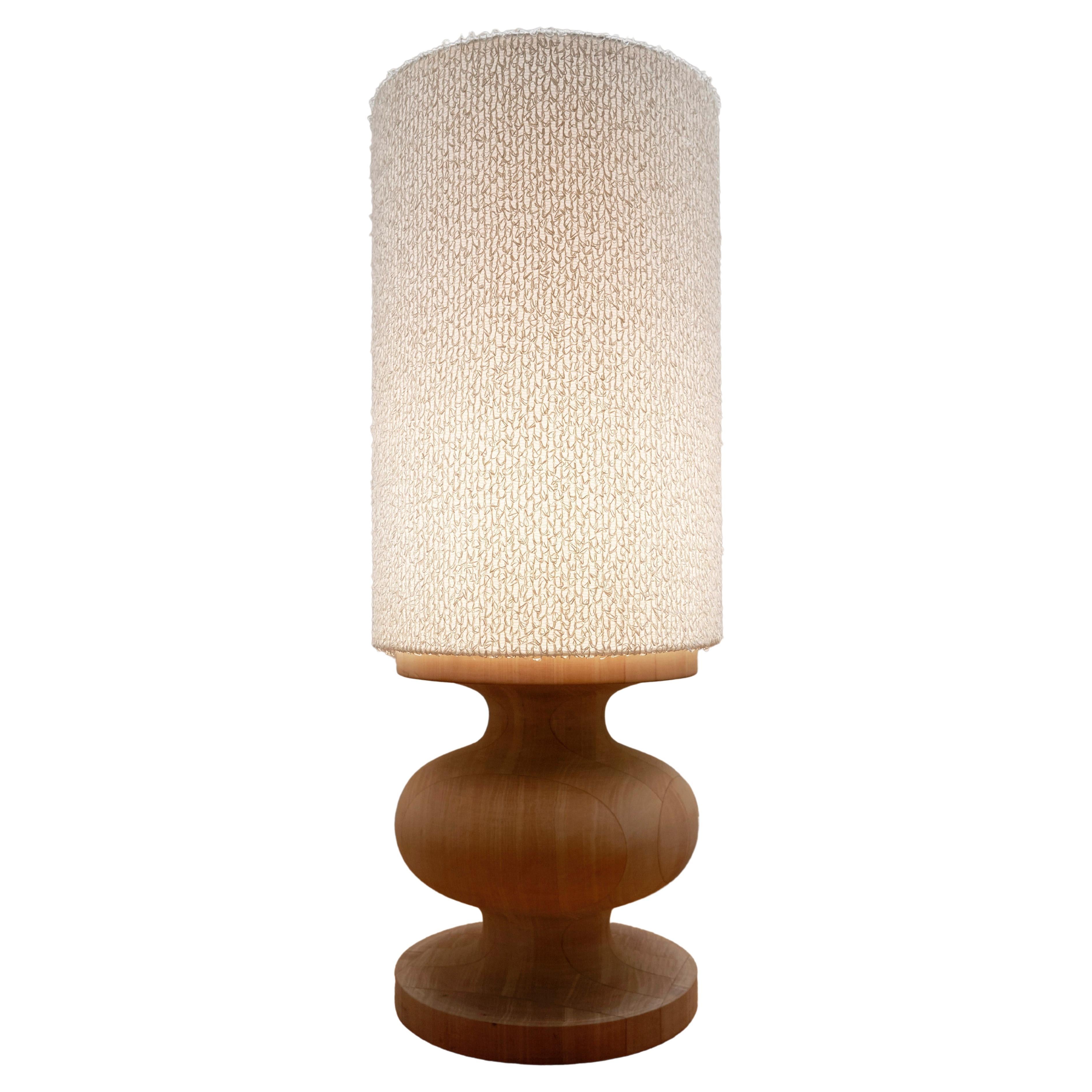 Frank Large Organic Modern Table Lamp White Raffia Fringe Shade by Wende Reid