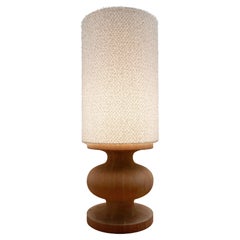 Large Frank Organic Modern Table Lamp with White Raffia Fringe Shade