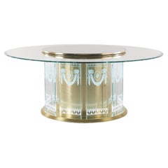 Jumbo Collection Fuji Dining Table in Brass and Glass Top