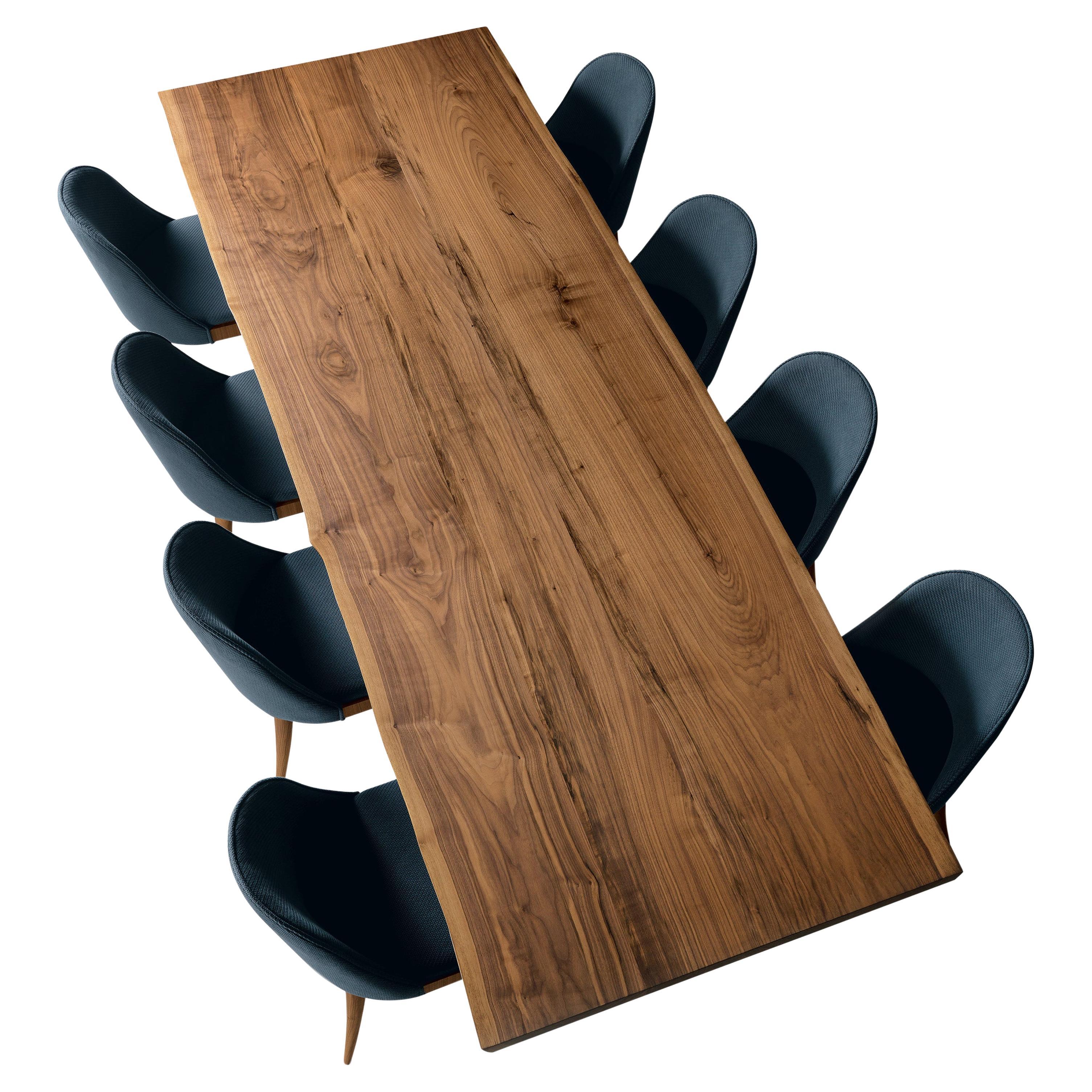 Table Misura en bois massif, noyer en finition naturelle faite à la main, contemporaine