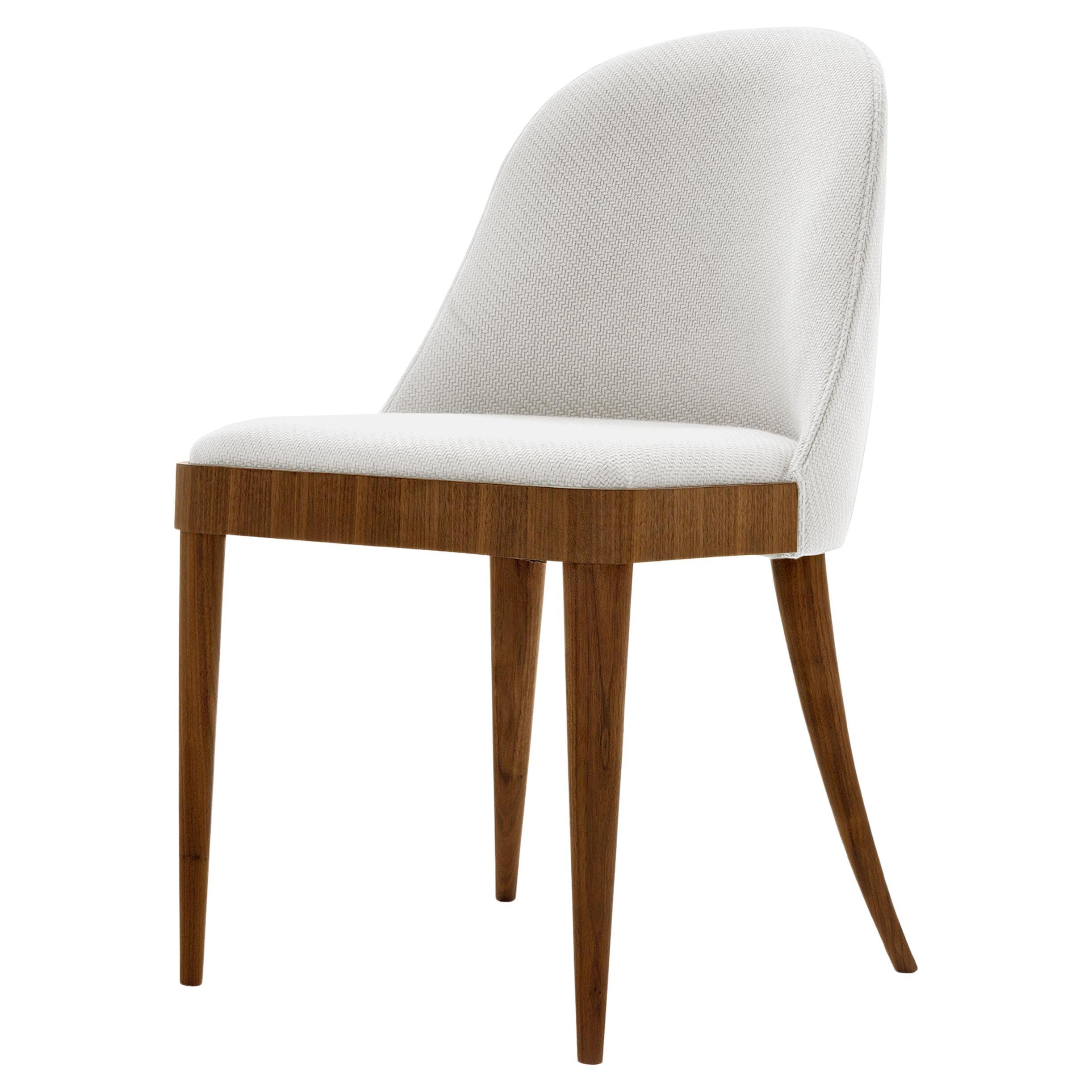 Cordiale Solid Wood Chair, Walnut in Hand-Made Natural Finish, Contemporary