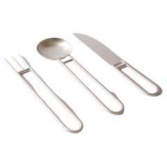 Contemporary Cutlery Silver Plated Set Handcrafted in Italy by Natalia Criado