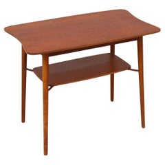 Tavolino o tavolino organico danese in teak, anni '40.