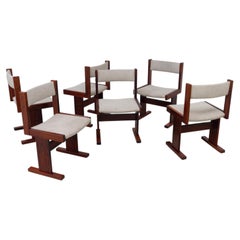 Danish Brutalist Rosewood Dining Chairs by Gangsø Møbler, 1970s. Set of 6.