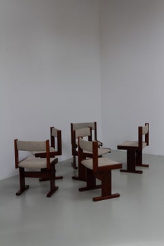 Danish Brutalist Rosewood Dining Chairs by Gangsø Møbler, 1970s. Set of 6.