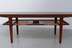 Danish Walnut and Cane Coffee Table No 214 by Anton Kildeberg, 1960s.