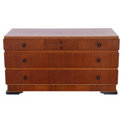 Danish Art Deco Low Mahogany Dresser, 1930s.