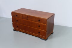 Danish Art Deco Low Mahogany Dresser, 1930s.