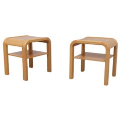 Danish Bedside Tables in Beech by Villy Nørgaard, 1980s. Set of 2.