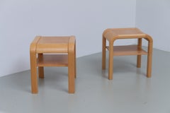 Danish Bedside Tables in Beech by Villy Nørgaard, 1980s. Set of 2.