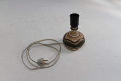 Small Danish Modern Brown Ceramic Table Lamp by Jette Hellerøe, 1960s.