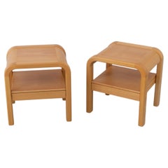 Danish Bedside Tables in Beech by Villy Nørgaard, 1980s. Set of 2.