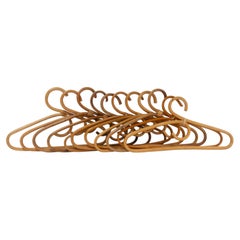 Vintage Italian Bamboo and Rattan Coat Hangers, 1960s. Set of 11.