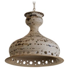 Danish Modern Ceramic and Chain Ceiling Pendant, 1970s.