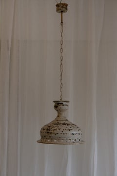 Danish Modern Ceramic and Chain Ceiling Pendant, 1970s.
