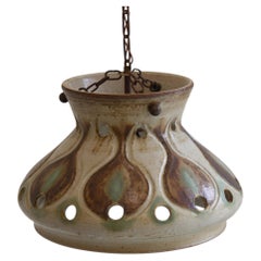 Danish Modern Ceramic and Chain Ceiling Pendant, 1970s.