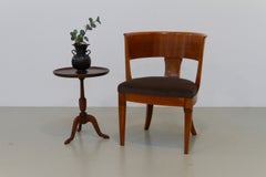 Round Danish Tripod Side Table in Stained Oak by Anton Kildeberg, 1960s.