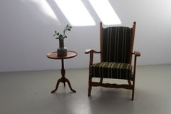 Round Danish Tripod Side Table in Stained Oak by Anton Kildeberg, 1960s.