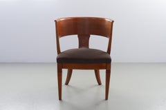 Antique Danish Round Back Oak Chair, 1920s.