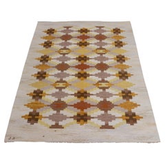 Alfombra sueca vintage de lana «Röllakan» de Judith Johansson, de mediados del siglo XX.