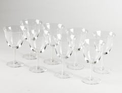 Set di 8 bicchieri da vino in cristallo - Lalique France - Modello Barsac