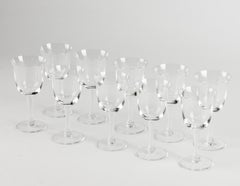 Set di 10 bicchieri da vino in cristallo - Lalique - Modello Barsac