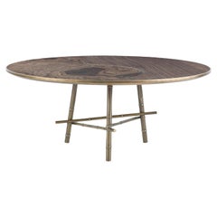 Etro Home Interiors Dali Round Dining Table in Bronze and Marble Top