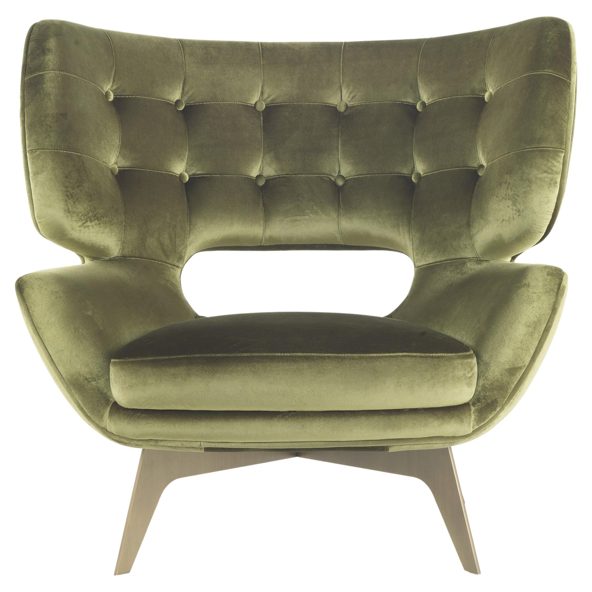 21st Century Maclaine Armchair in Velvet by Roberto Cavalli Home Interiors 