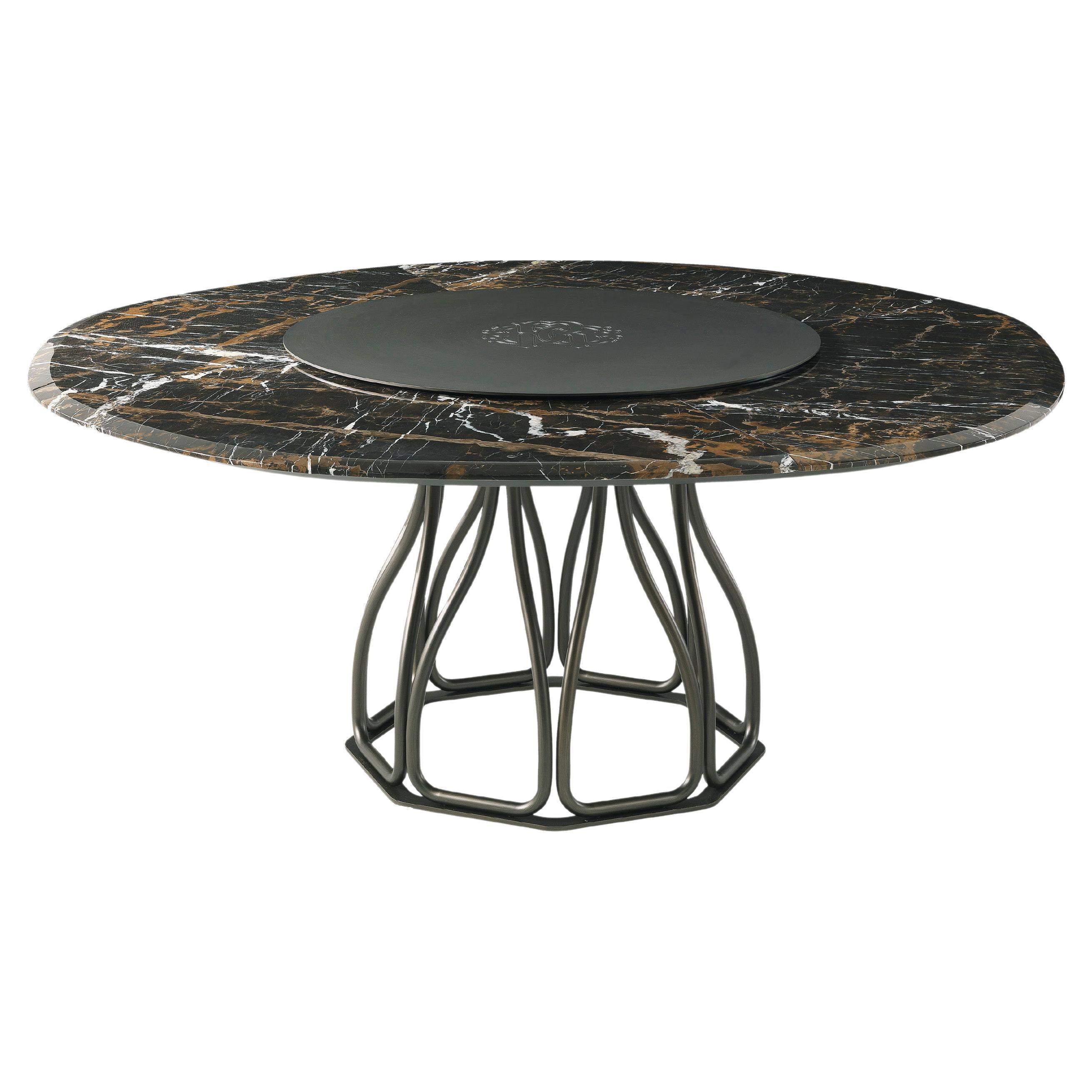 21st Century Nyos Dining Table with Marble Top by Roberto Cavalli Home Interiors For Sale