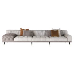 Gianfranco Ferré Home Highlander 3-Seater Sofa in Nabuk Dove and Sand Leather