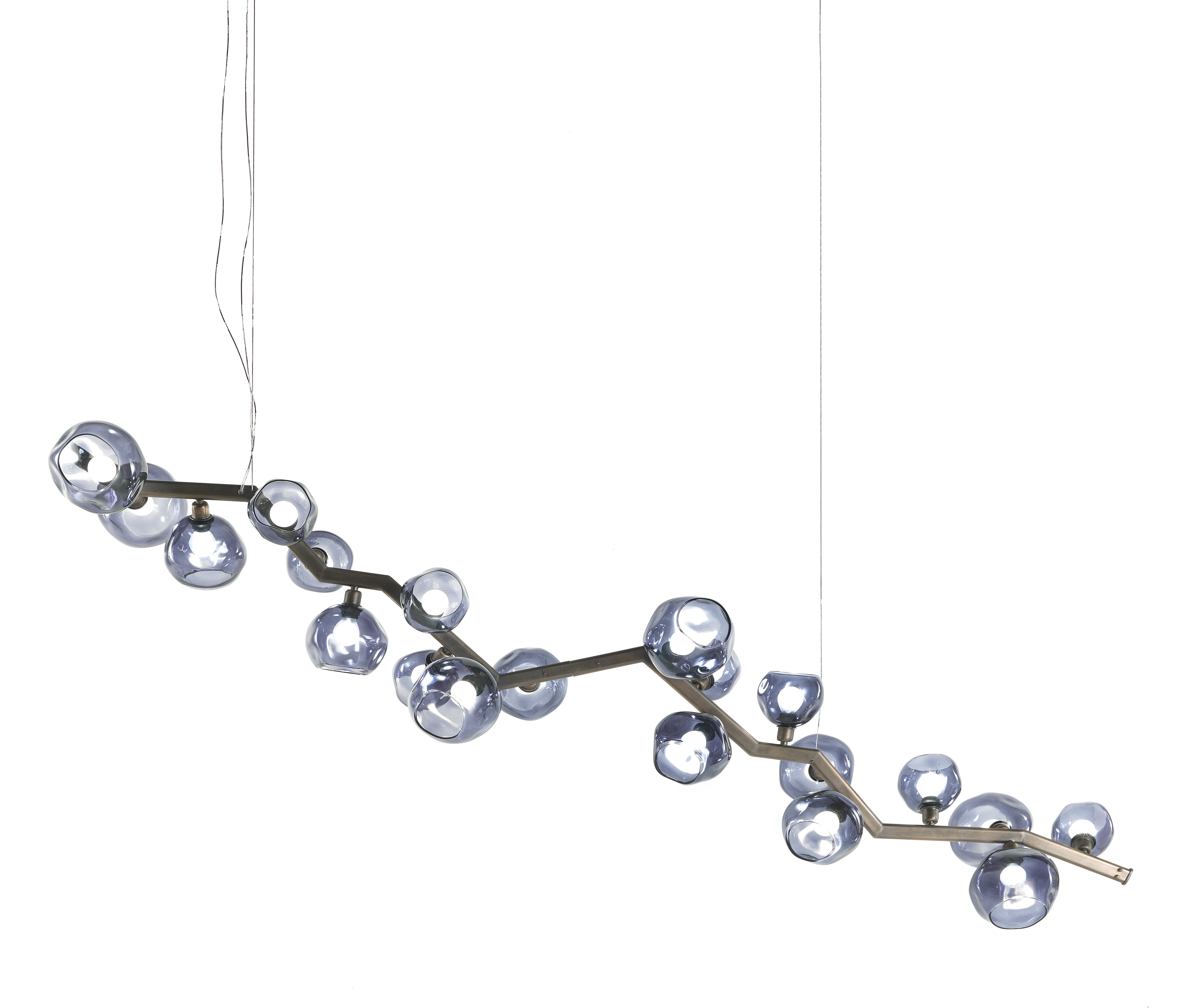 Gianfranco Ferré Home Viper Chandelier in Metal and Glass Shade For Sale