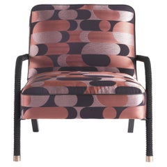 21st Century Loop Armchair in 1950s Pink Jacquard by Gianfranco Ferré Home