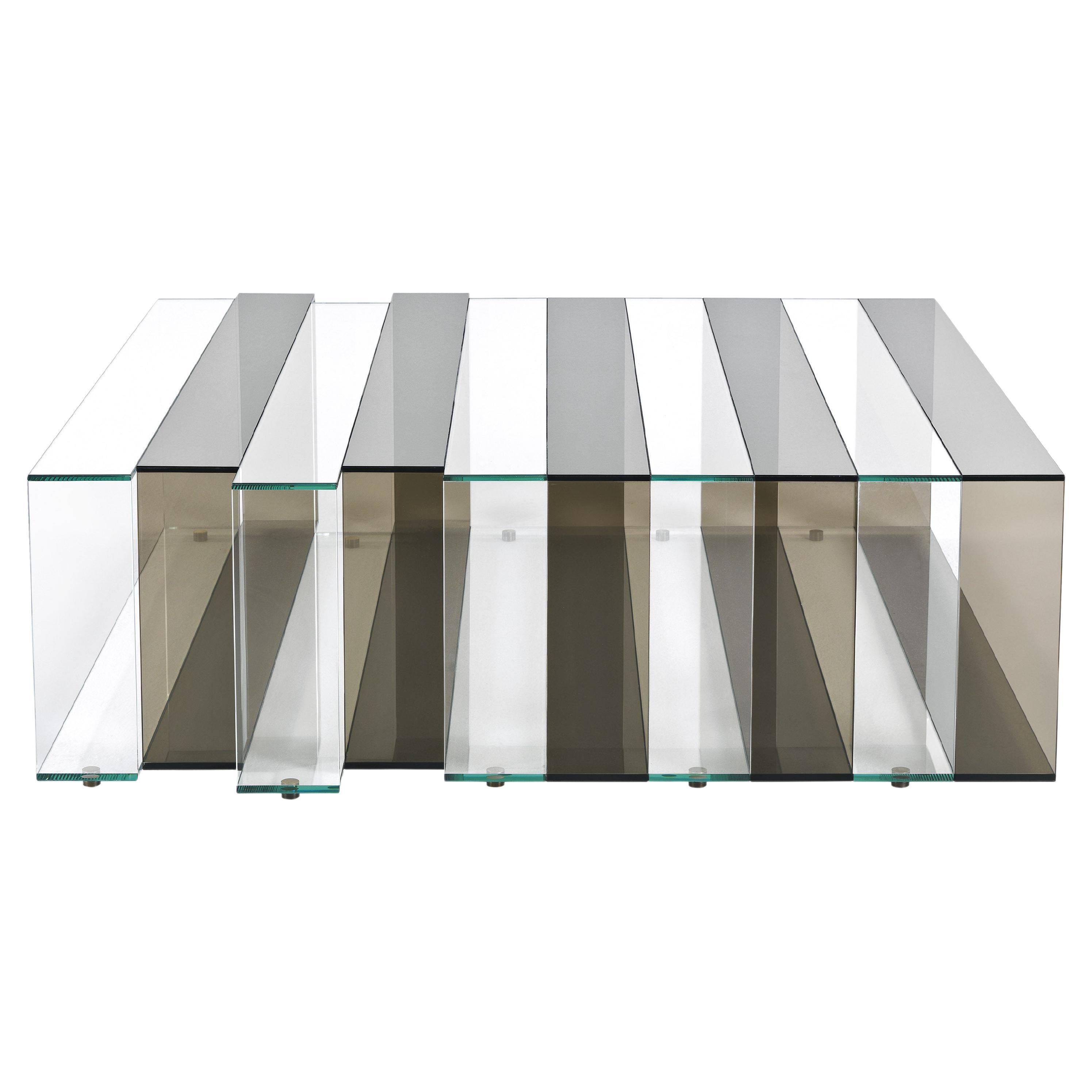 Table centrale Jenga du XXIe siècle en verre par Gianfranco Ferré Home