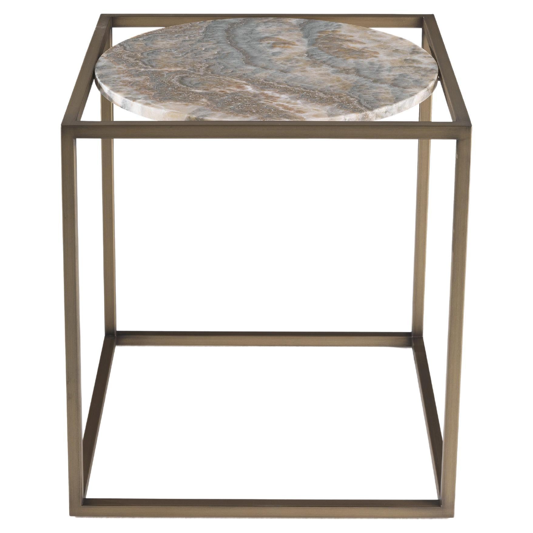 21st Century Norrebro Side Table with Cloudy Onyx Top by Gianfranco Ferré Home
