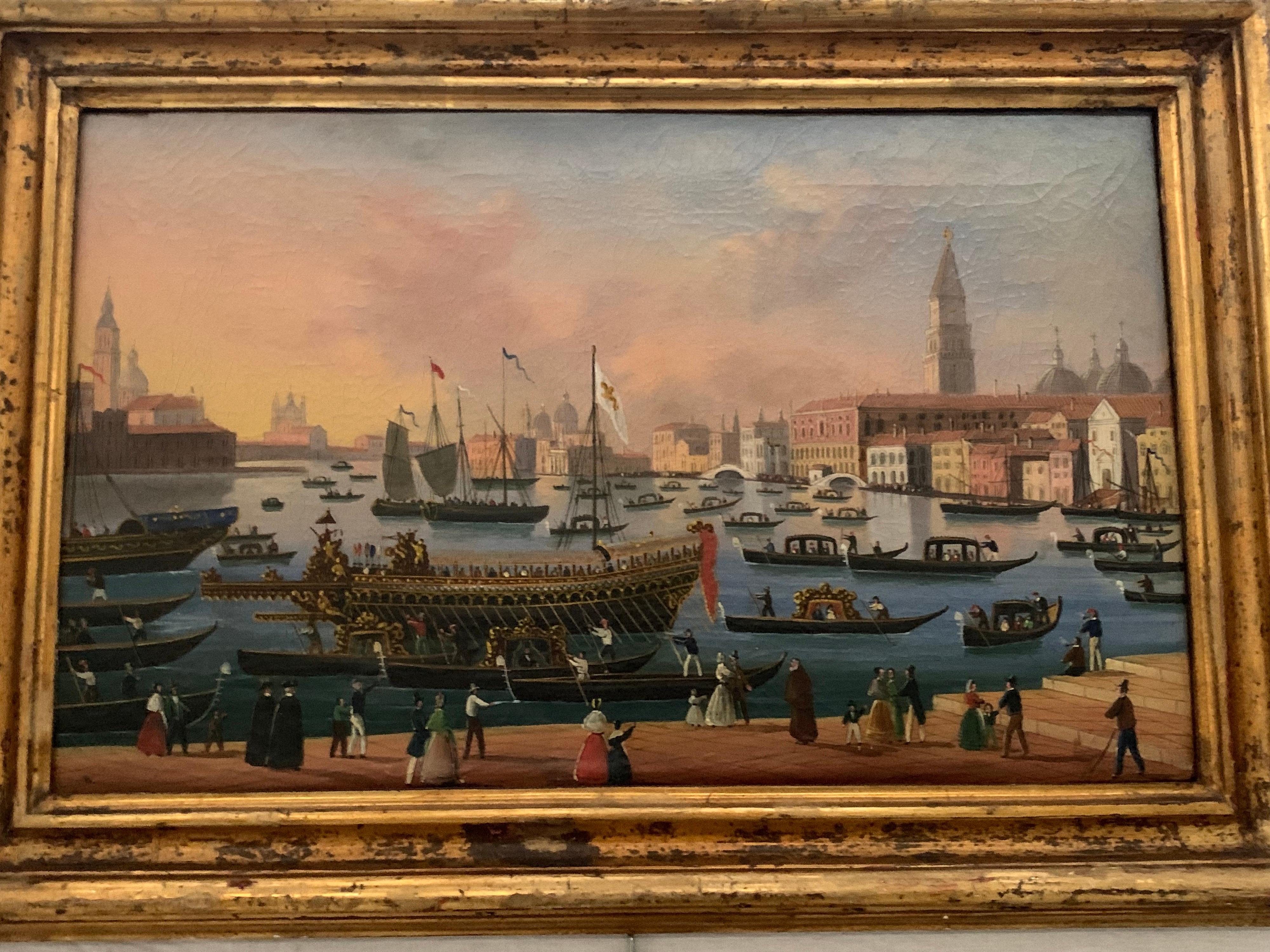 Oiled Painting of Venice 1800 Oil on Canvas