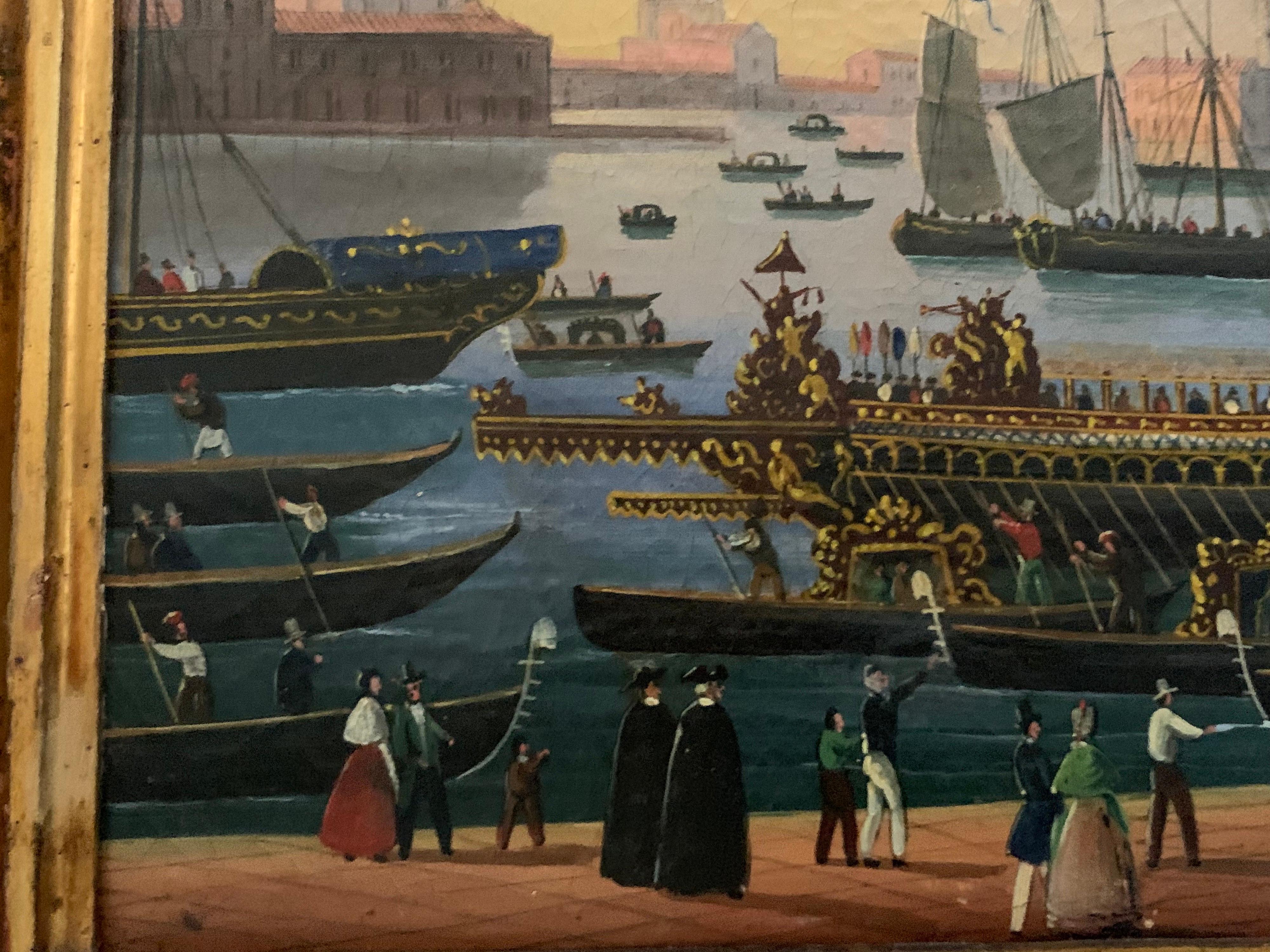 19th Century Painting of Venice 1800 Oil on Canvas