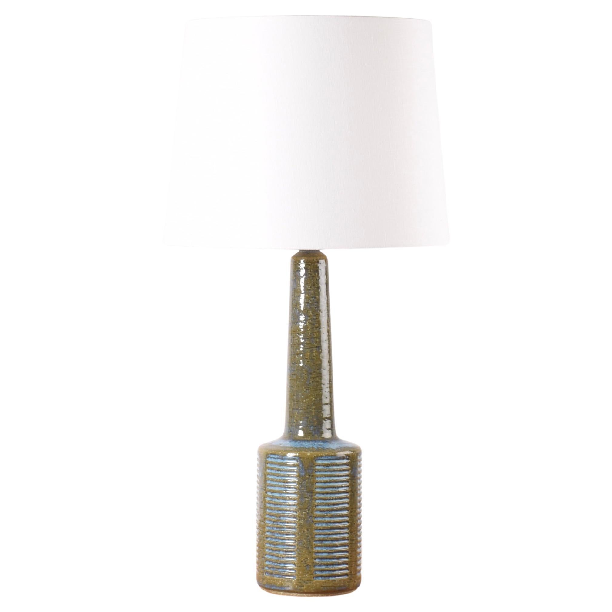 Lampada da tavolo moderna danese Palshus Tall Moss Green and Blue con paralume nuovo