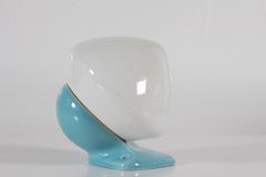 Aplique de pared de cristal Ifö Suecia, azul claro, modelo 6030, lámpara moderna para el baño, años 50