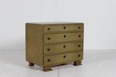 Danish Art Deco Green Dresser with 4 Drawers by Danish Skilled Carpenter 1930s