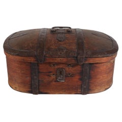 Antique Soldiers Storage Chest of Pine with Iron Fittings Sweden