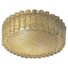 Lustre encastré à grand tube en verre glacé, par Doria Leuchten