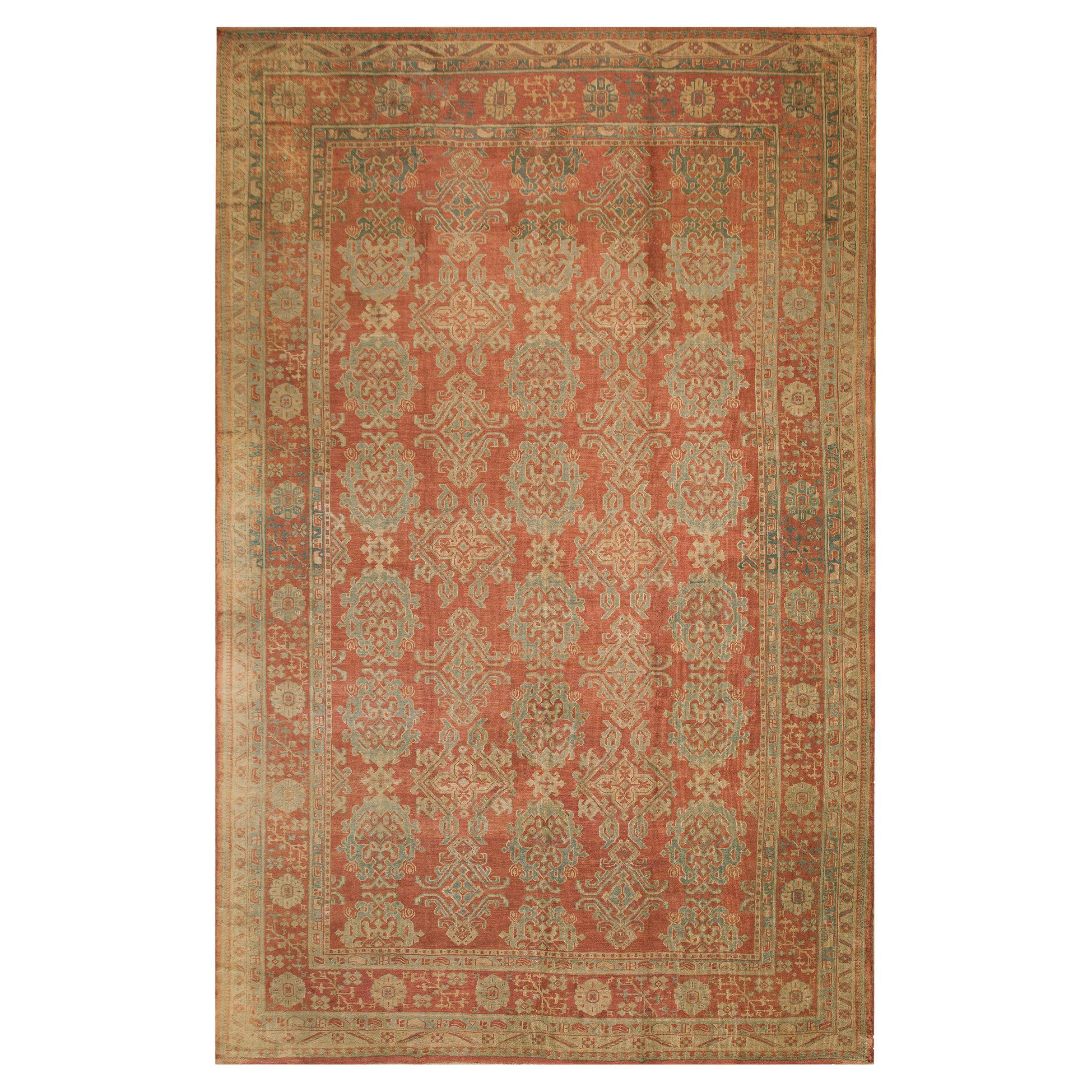 Late 19th Century Turkish Oushak Smyrna Carpet ( 12'6" x 19' - 380 x 580 ) For Sale