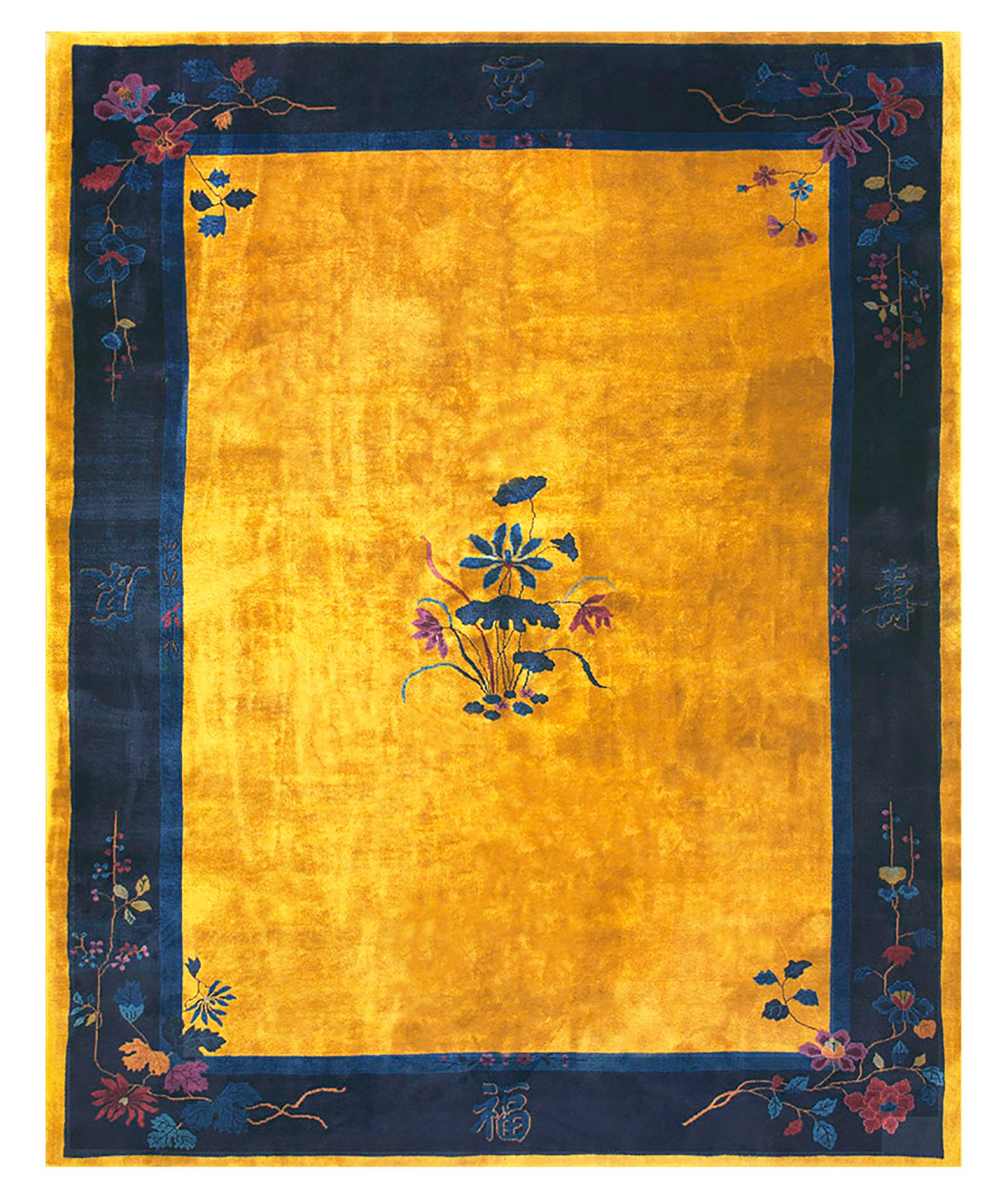 Rare Chinese Art Deco Rug  9' 0'' x11' 4'' For Sale