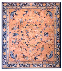 Chinesischer Ningxia-Teppich aus dem 18. Jahrhundert ( 11'3" x 12'4" - 343 x 376")