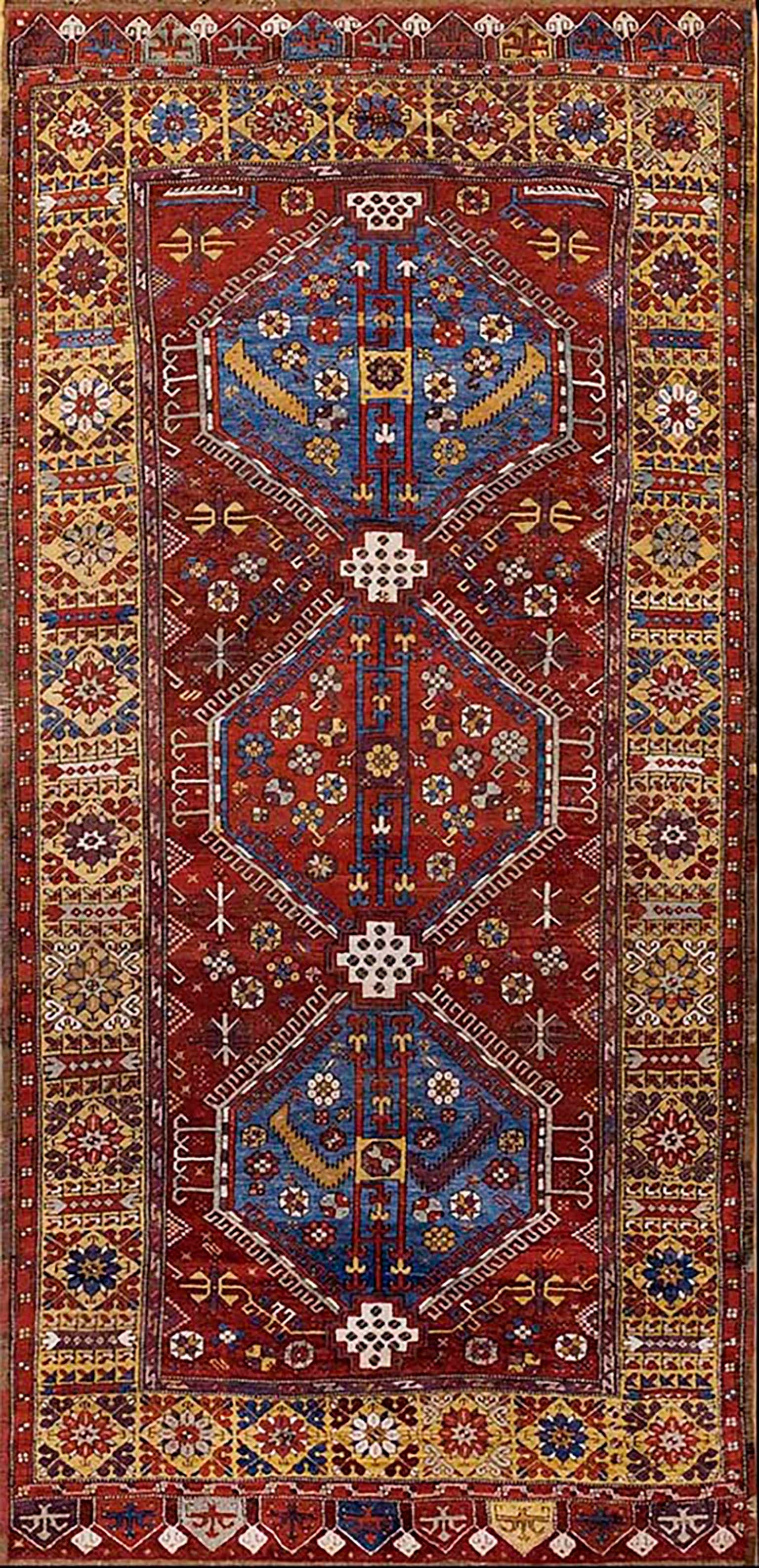 Antigua Konya  Alfombra turca  4' 7" x 9' 3"