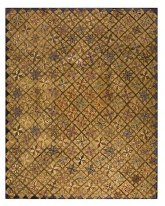 Tapis crocheté américain du début du 20ème siècle ( 10' x 12'2" - 305 x 371 )