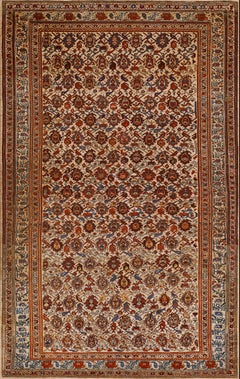 Tapis persan du 19ème siècle Malayer Paisley ( 4'2" x 6'6" - 127 x 198 )